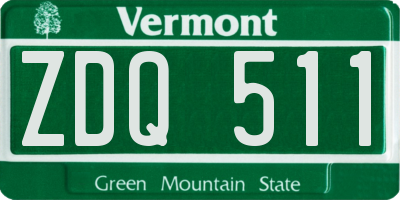 VT license plate ZDQ511