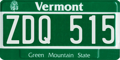 VT license plate ZDQ515