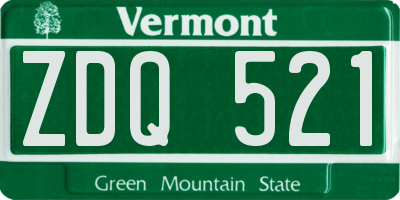 VT license plate ZDQ521