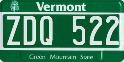 VT license plate ZDQ522