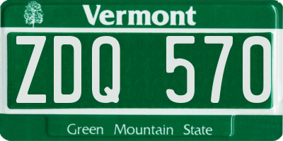 VT license plate ZDQ570