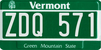 VT license plate ZDQ571