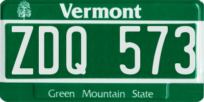 VT license plate ZDQ573