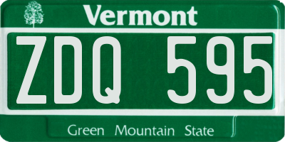 VT license plate ZDQ595