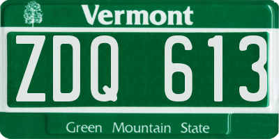 VT license plate ZDQ613