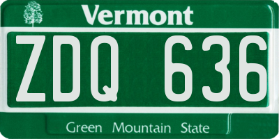 VT license plate ZDQ636