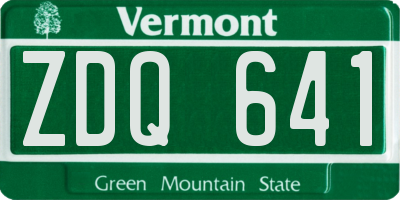 VT license plate ZDQ641