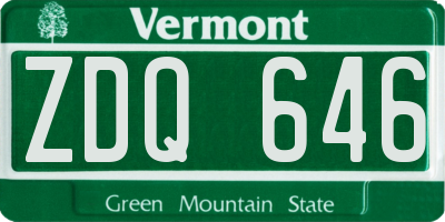 VT license plate ZDQ646