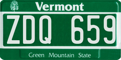 VT license plate ZDQ659