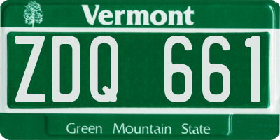 VT license plate ZDQ661