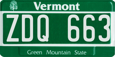 VT license plate ZDQ663