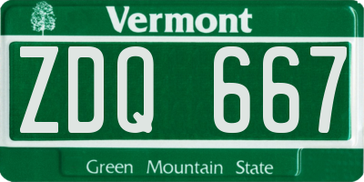 VT license plate ZDQ667