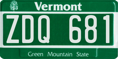 VT license plate ZDQ681