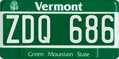 VT license plate ZDQ686