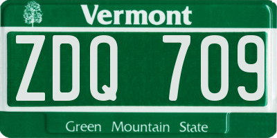 VT license plate ZDQ709