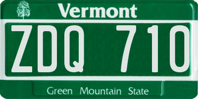 VT license plate ZDQ710