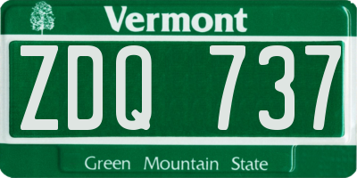 VT license plate ZDQ737