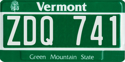 VT license plate ZDQ741