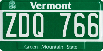 VT license plate ZDQ766