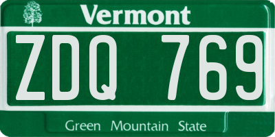 VT license plate ZDQ769