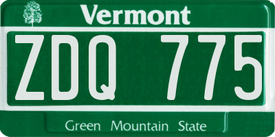 VT license plate ZDQ775