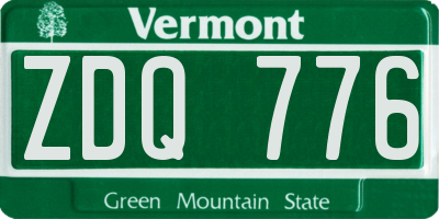 VT license plate ZDQ776