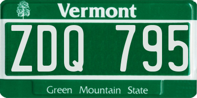 VT license plate ZDQ795