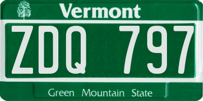 VT license plate ZDQ797