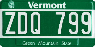 VT license plate ZDQ799