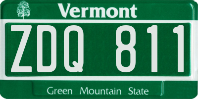 VT license plate ZDQ811