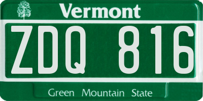 VT license plate ZDQ816