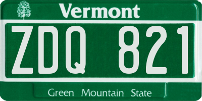 VT license plate ZDQ821