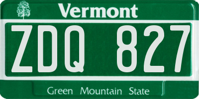 VT license plate ZDQ827