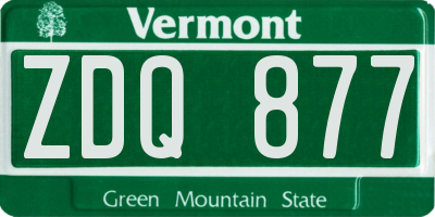 VT license plate ZDQ877