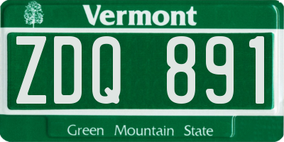 VT license plate ZDQ891