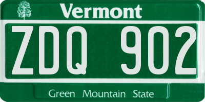 VT license plate ZDQ902