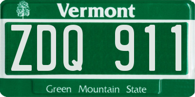 VT license plate ZDQ911