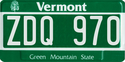 VT license plate ZDQ970