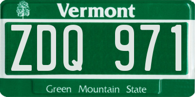 VT license plate ZDQ971