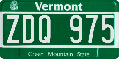 VT license plate ZDQ975