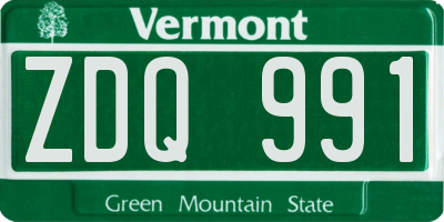 VT license plate ZDQ991
