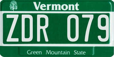 VT license plate ZDR079