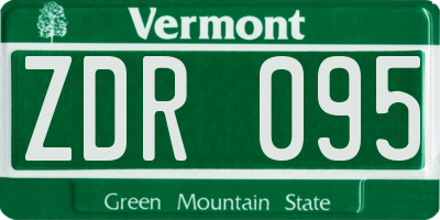 VT license plate ZDR095