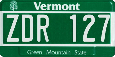 VT license plate ZDR127