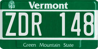 VT license plate ZDR148
