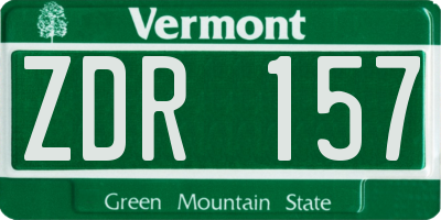 VT license plate ZDR157