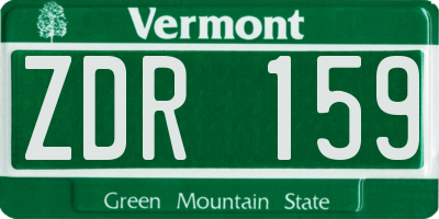 VT license plate ZDR159