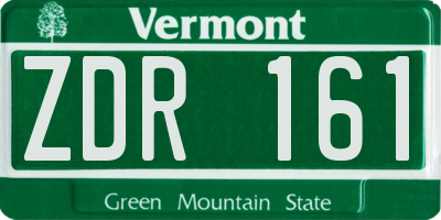 VT license plate ZDR161