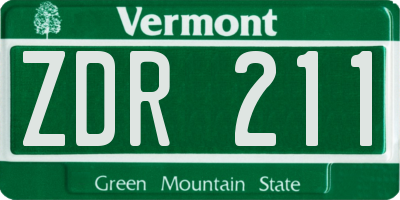 VT license plate ZDR211