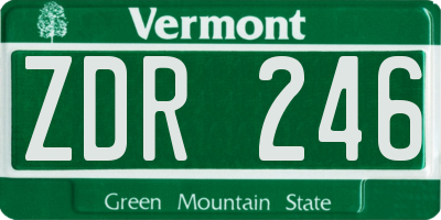 VT license plate ZDR246